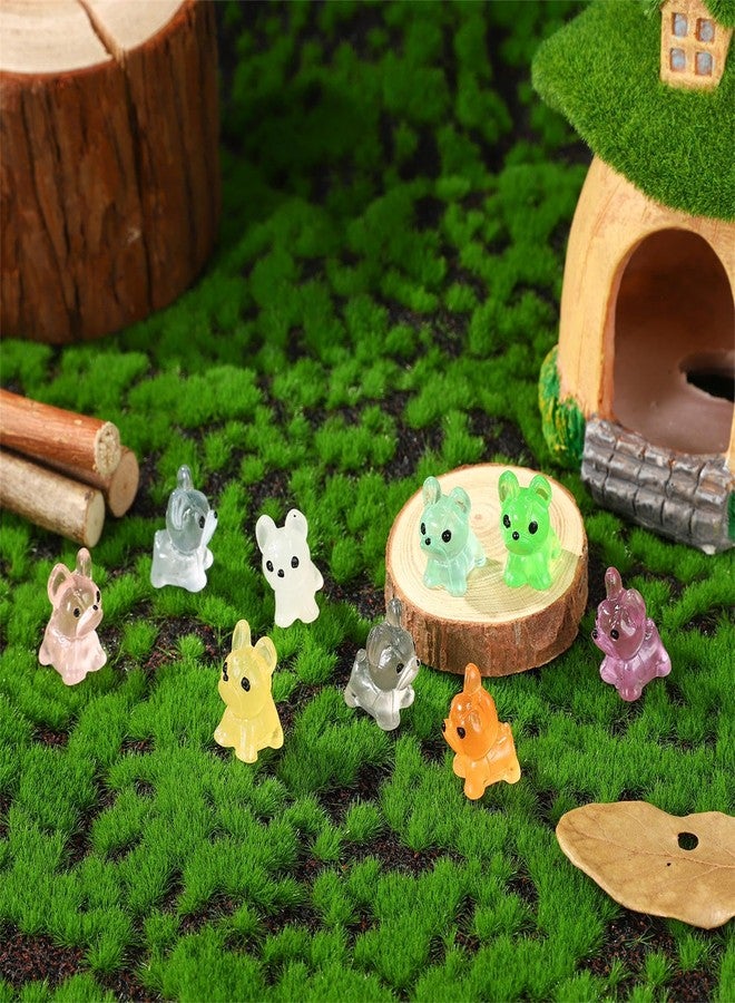 XIHIRCD 90 قطعة من تماثيل الكلاب الصغيرة المضيئة المصنوعة من الراتنج، تماثيل كلاب مصغرة لطيفة لإخفاء تماثيل الكلاب الصغيرة المصنوعة من الراتنج، تتوهج في الظلام، حيوانات صغيرة من الراتنج للأعمال اليدوية وتزيين الكيك والمناظر الطبيعية - Image 3